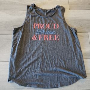 Proud Brave & Free XL Gray Tank
